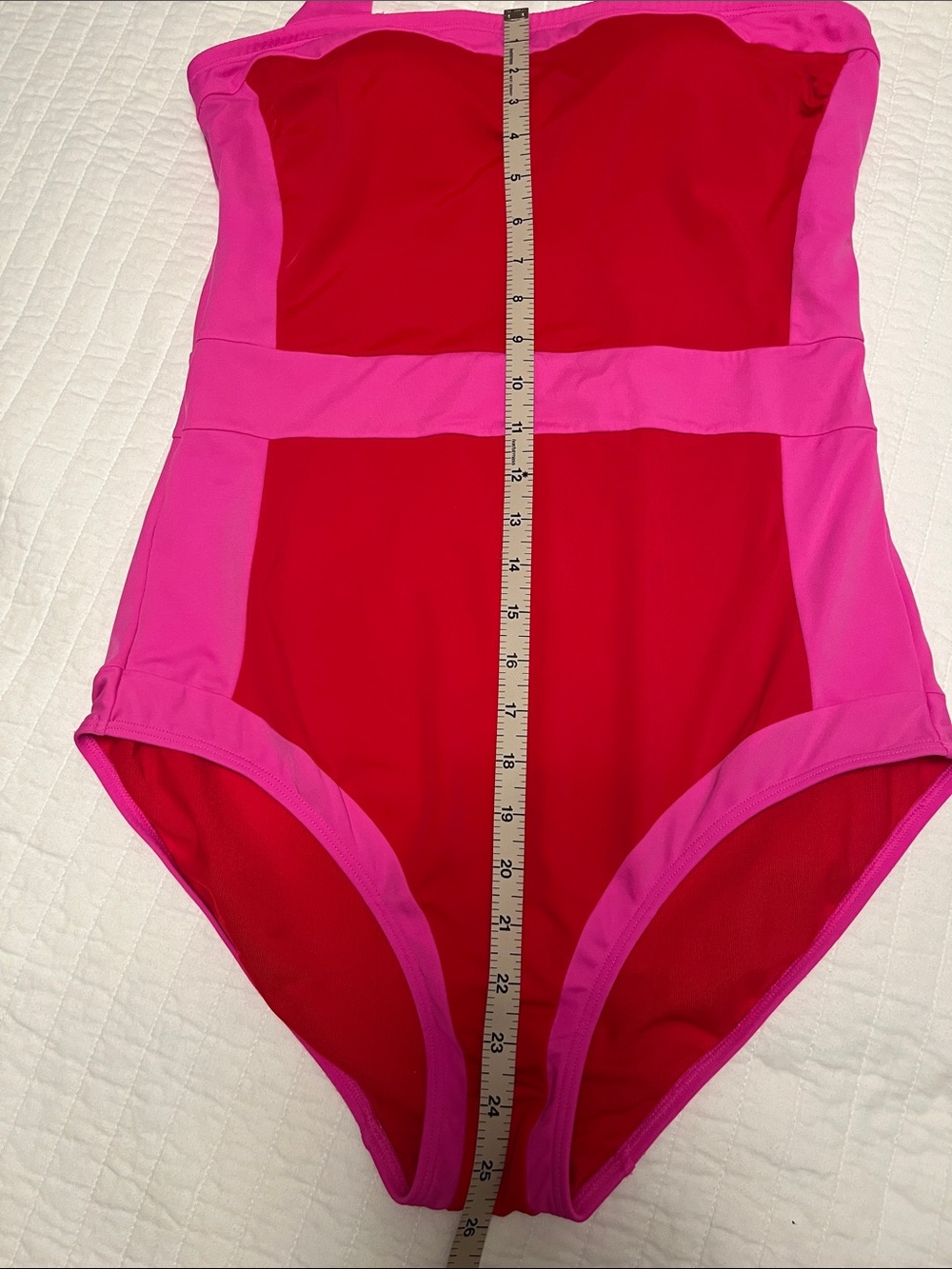 Boden Pink & Red Halter Color Block One-Piece Swimsuit - Long Torso - Picture 5 of 8